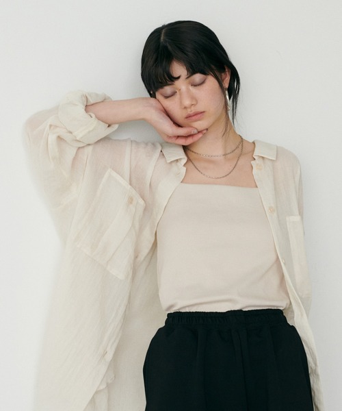 LARUTA(ラルータ)の「【LARUTA】テレコカップ付きキャミソール(キャミソール・レディース・モカ/アイボリー/ブラック・FREE)」の5枚目の写真