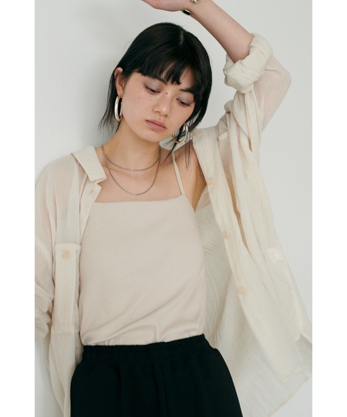 LARUTA(ラルータ)の「【LARUTA】テレコカップ付きキャミソール(キャミソール・レディース・モカ/アイボリー/ブラック・FREE)」の6枚目の写真
