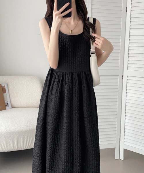 ABITOKYO(アビトーキョー)の「ふくれジャガードノースーリブワンピース(ワンピース・レディース・ホワイト/ブラック/ベージュ・M/L/XL)」の14枚目の写真