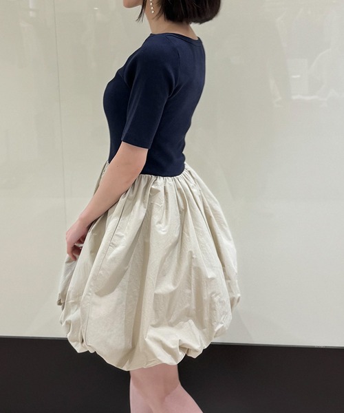 ST.ROONEY(セントルーニー)の「リブトップバルーンミニワンピース【低身長・小柄女性向け】(ワンピース・レディース・ブラック/ホワイト/ネイビー・XS)」の11枚目の写真