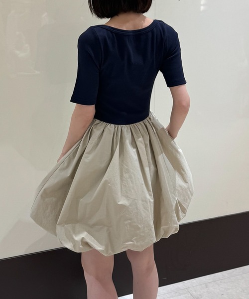 ST.ROONEY(セントルーニー)の「リブトップバルーンミニワンピース【低身長・小柄女性向け】(ワンピース・レディース・ブラック/ホワイト/ネイビー・XS)」の12枚目の写真