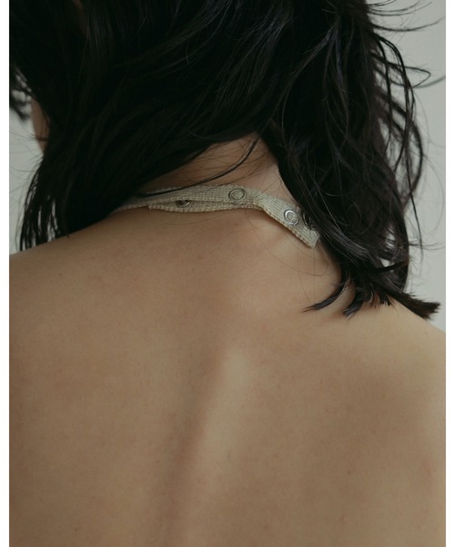 anuke(アンヌーク)の「Halter Rib Knit(ニット/セーター・レディース・ライトグリーン/アイボリー/ブラック・FREE)」の12枚目の写真