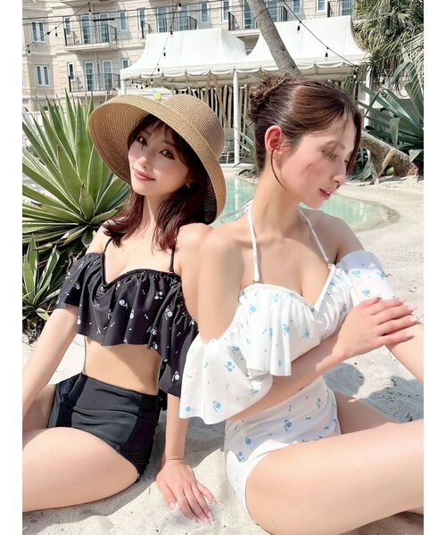 RESEXXY（リゼクシー）の「フリルデザインビキニ（水着・レディース・ホワイト/ブラック・FREE）」の17枚目の写真