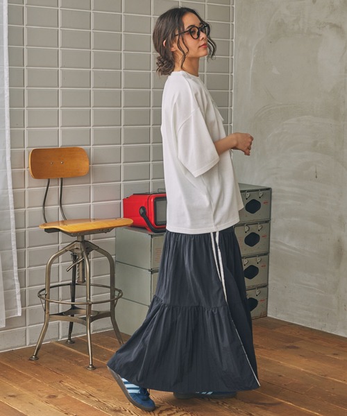 サイドライン ティアード ロングスカート MONO-MART LADY'S