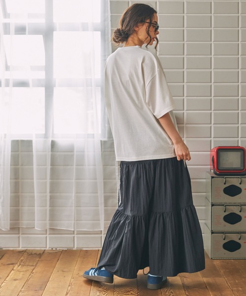 plus X■Aライン ティアード ロング スカート CL0433 サイドライン ティアード ロングスカート MONO-MART LADY'S