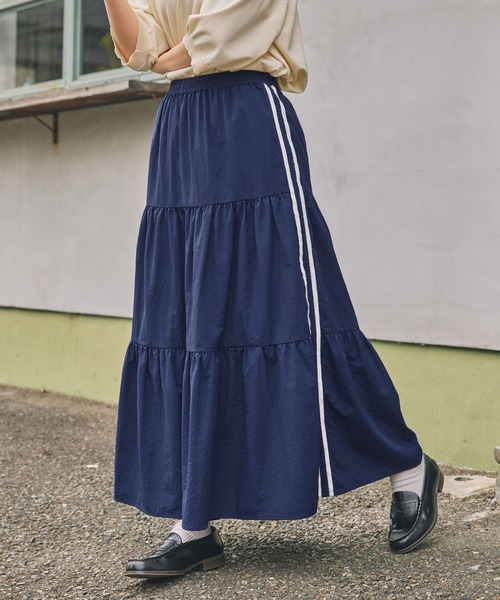 plus X■Aライン ティアード ロング スカート CL0433 lsbt205-337_1.jpg