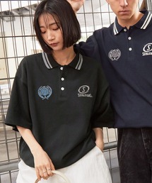 SPALDING（スポルディング）の「SPALDING/スポルディング 別注 ドロスト ロゴ刺繍 鹿の子半袖ポロシャツ（ポロシャツ）」