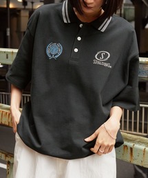 SPALDING（スポルディング）の「SPALDING/スポルディング 別注 ドロスト ロゴ刺繍 鹿の子半袖ポロシャツ（ポロシャツ）」