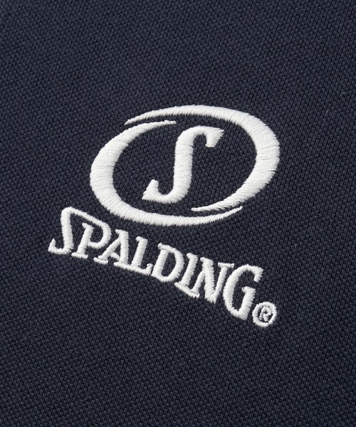 SPALDING(スポルディング)の「SPALDING/スポルディング 別注 ドロスト ロゴ刺繍 鹿の子半袖ポロシャツ(ポロシャツ・レディース・ブラック/ダークブラウン/ネイビー/ホワイト/チャコール・M/L)」の8枚目の写真