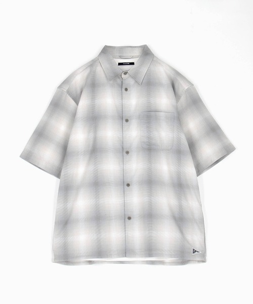 Grand PARK（グランドパーク）の「[シャツ+Tシャツ　セットアイテム]アンサンブルパナマオンブレチェック半袖シャツ（シャツ/ブラウス・メンズ・ブラウン/グレー/ブラック・LARGE/X-LARGE/MEDIUM）」の3枚目の写真