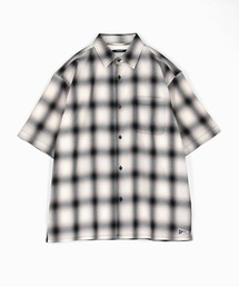Grand PARK | [シャツ+Tシャツ　セットアイテム]アンサンブルパナマオンブレチェック半袖シャツ(シャツ/ブラウス)