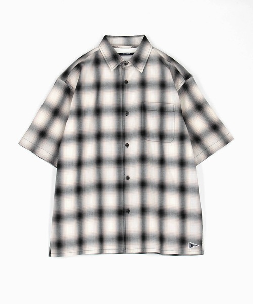 Grand PARK（グランドパーク）の「[シャツ+Tシャツ　セットアイテム]アンサンブルパナマオンブレチェック半袖シャツ（シャツ/ブラウス・メンズ・ブラウン/グレー/ブラック・LARGE/X-LARGE/MEDIUM）」の2枚目の写真