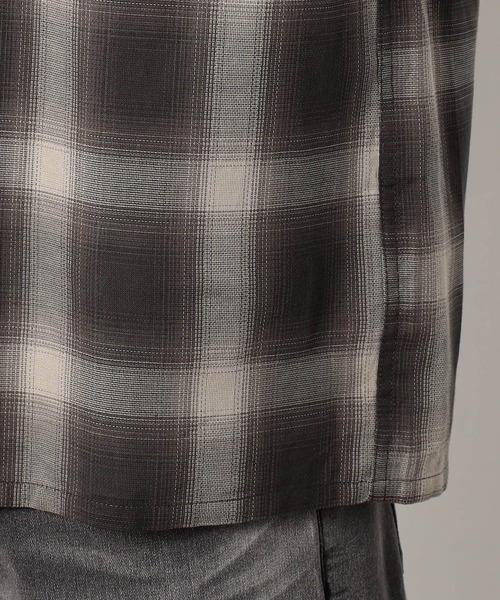Grand PARK（グランドパーク）の「[シャツ+Tシャツ　セットアイテム]アンサンブルパナマオンブレチェック半袖シャツ（シャツ/ブラウス・メンズ・ブラウン/グレー/ブラック・LARGE/X-LARGE/MEDIUM）」の11枚目の写真