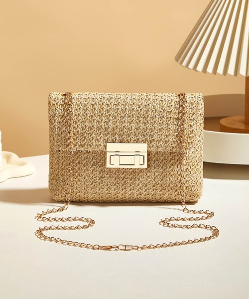 VIBGYOR（ヴィブジョー）の「FReePLACe/かご ミニ チェーンバッグ X12497（ショルダーバッグ・レディース・ホワイト/ベージュ・FREE）」の2枚目の写真