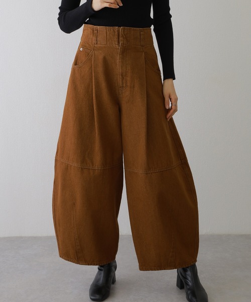 ハイウエストコクーンデニムパンツ