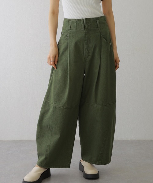 ハイウエストコクーンデニムパンツ