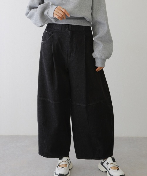 ハイウエストコクーンデニムパンツ