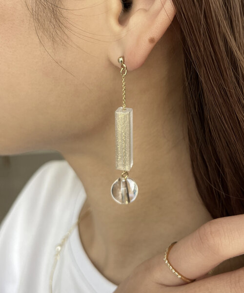 クリア棒ピアス（ピアス（両耳用））｜Chez toi（シェトワ）の