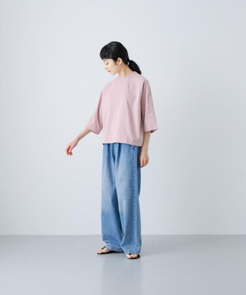 かぐれ 半袖 プルオーバー スウェット カットソー ゆったり ラグラン グレー 5分袖ラグランカットソー（Tシャツ/カットソー）｜かぐれ