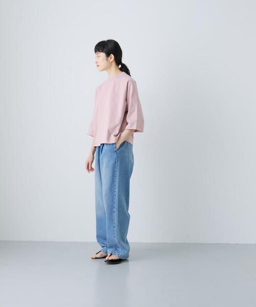 かぐれ(カグレ)の「5分袖ラグランカットソー(Tシャツ/カットソー・レディース・ピンク/オフホワイト/チャコールグレー/ネイビー/ホワイト・FREE)」の12枚目の写真