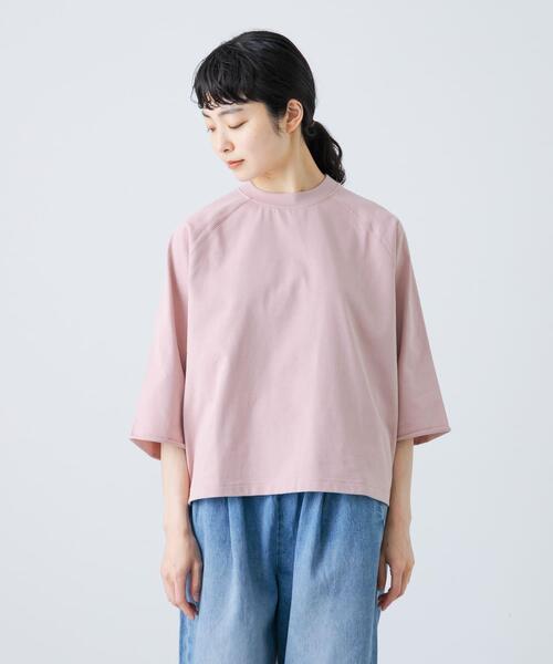 かぐれ(カグレ)の「5分袖ラグランカットソー(Tシャツ/カットソー・レディース・ピンク/オフホワイト/チャコールグレー/ネイビー/ホワイト・FREE)」の14枚目の写真