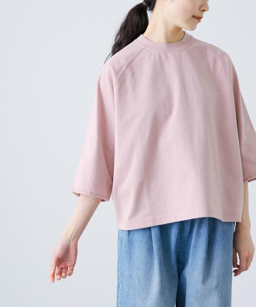 かぐれ(カグレ)の「5分袖ラグランカットソー(Tシャツ/カットソー・レディース・ピンク/オフホワイト/チャコールグレー/ネイビー/ホワイト・FREE)」の17枚目の写真