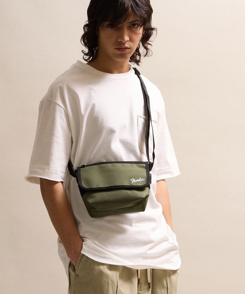 NUMBER (N)INE（ナンバーナイン）の「MINI SHOULDER FLAP MESSENGER BAG / ミニショルダー フラップ メッセンジャーバッグ（ショルダーバッグ・メンズ・ホワイト/ベージュ/カーキ/ブラック・FREE）」の11枚目の写真