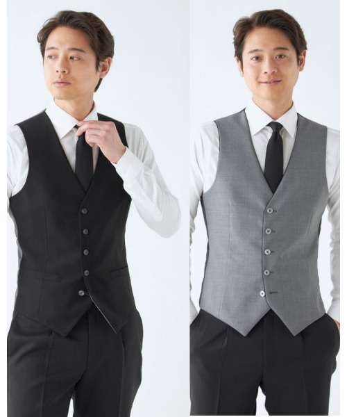 通年】【結婚式・イベント】リバーシブル(ブラック&グレー)ジレ/ベスト