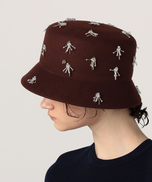MAISON MICHEL(メゾンミッシェル)の「MAISON MICHEL Mini New Kendall バケットハット(ハット・レディース・ダークブラウン・M/S)」の2枚目の写真