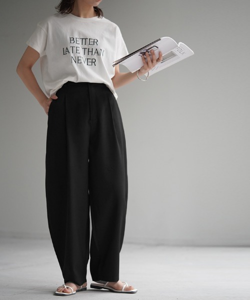 HUG.U（ハグユー）の「接触冷感 カーブパンツ（スラックス・レディース・ブラック/グリーン/グレー/ライトベージュ・L/M/LL）」の18枚目の写真