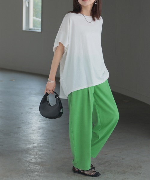 HUG.U（ハグユー）の「接触冷感 カーブパンツ（スラックス・レディース・ブラック/グリーン/グレー/ライトベージュ・L/M/LL）」の11枚目の写真