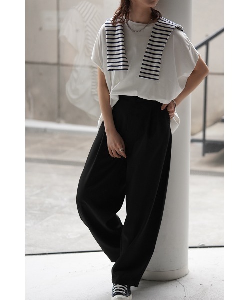 HUG.U（ハグユー）の「接触冷感 カーブパンツ（スラックス・レディース・ブラック/グリーン/グレー/ライトベージュ・L/M/LL）」の17枚目の写真