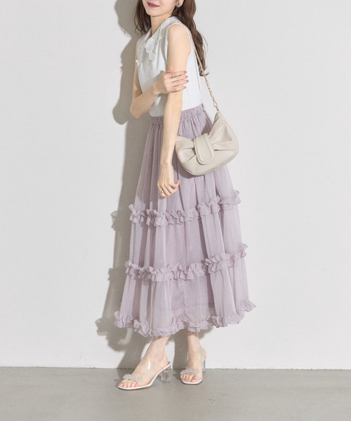 tocco closet(トッコ クローゼット)の「【ZOZO限定】ギャザーラウンドショルダーバッグ(ショルダーバッグ・レディース・アイボリー/ブラック・M)」の4枚目の写真