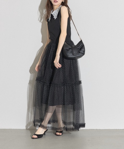 tocco closet(トッコ クローゼット)の「【ZOZO限定】ギャザーラウンドショルダーバッグ(ショルダーバッグ・レディース・アイボリー/ブラック・M)」の7枚目の写真