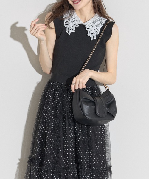 tocco closet(トッコ クローゼット)の「【ZOZO限定】ギャザーラウンドショルダーバッグ(ショルダーバッグ・レディース・アイボリー/ブラック・M)」の8枚目の写真