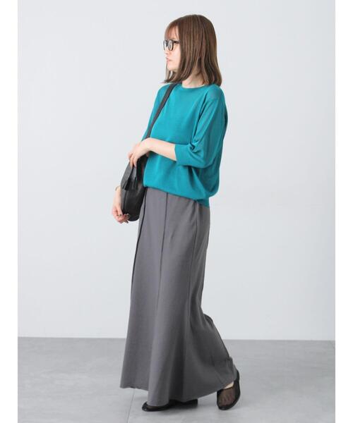 Lugnoncure（ルノンキュール）の「【接触冷感】クルーネックハーフスリーブニット（ニット/セーター・レディース・イエロー/ブラック/ブルー/グレー・F）」の15枚目の写真