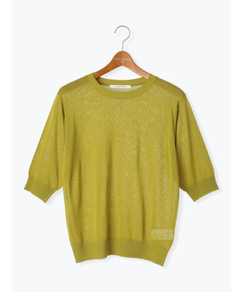 Lugnoncure（ルノンキュール）の「【接触冷感】クルーネックハーフスリーブニット（ニット/セーター・レディース・イエロー/ブラック/ブルー/グレー・F）」の20枚目の写真