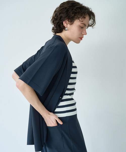 qualite（カリテ）の「【接触冷感】レーヨンストレッチニットノースリーブ/夏服/サマーニット/カセット服/セットアップ対応/ノースリーブトップス（タンクトップ・レディース・ブラウン/その他/チャコールグレー・フリー）」の6枚目の写真