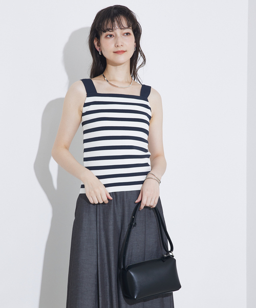タンクトップ ノースリーブ 「接触冷感」レーヨンストレッチニットノースリーブ/夏服/サマーニット/カセット服/セットアップ対応/ノースリーブトップス 接触冷感】レーヨンストレッチニットノースリーブ/夏服/サマー
