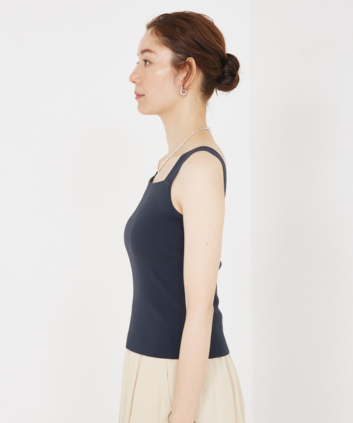 タンクトップ ノースリーブ 「接触冷感」レーヨンストレッチニットノースリーブ/夏服/サマーニット/カセット服/セットアップ対応/ノースリーブトップス 接触冷感】レーヨンストレッチニットノースリーブ/夏服/サマー