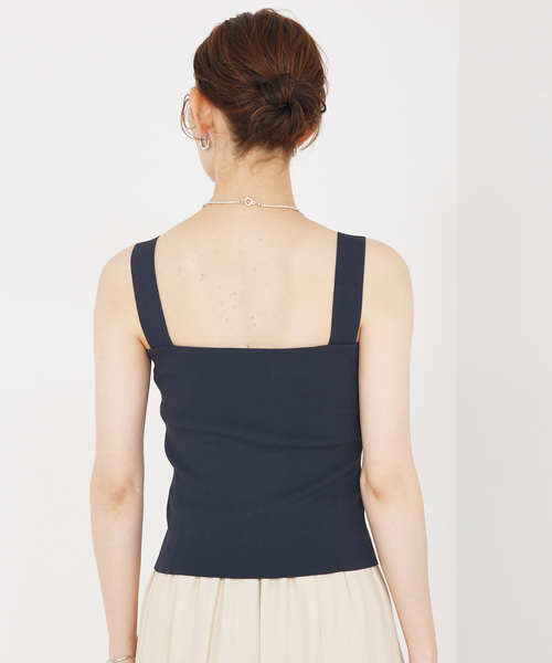 qualite（カリテ）の「【接触冷感】レーヨンストレッチニットノースリーブ/夏服/サマーニット/カセット服/セットアップ対応/ノースリーブトップス（タンクトップ・レディース・ブラウン/その他/チャコールグレー・フリー）」の18枚目の写真