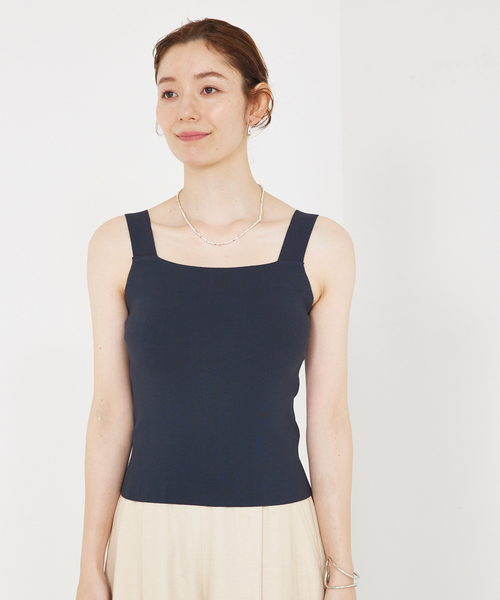 qualite（カリテ）の「【接触冷感】レーヨンストレッチニットノースリーブ/夏服/サマーニット/カセット服/セットアップ対応/ノースリーブトップス（タンクトップ・レディース・ブラウン/その他/チャコールグレー・フリー）」の19枚目の写真