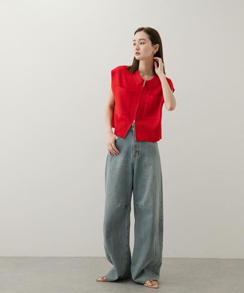 SENSE OF PLACE by URBAN RESEARCH（センスオブプレイスバイアーバンリサーチ）の「エリツキフロントZIPセーター（ニット/セーター・レディース・レッド/グレー/アイボリー/ブラック・ONE）」の11枚目の写真