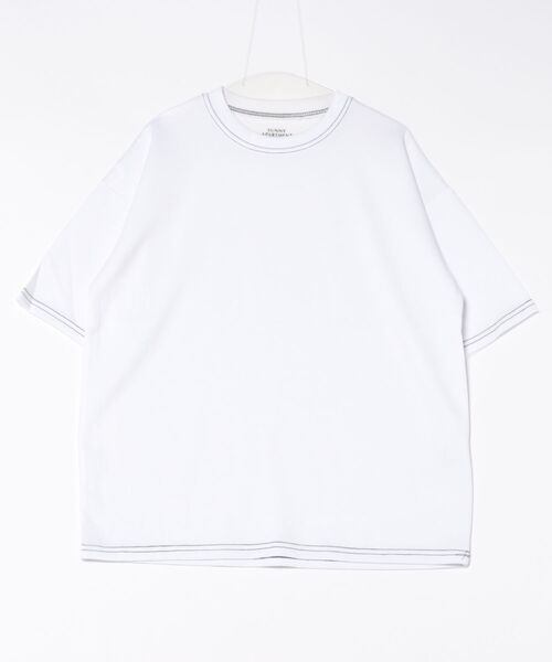 ８(eight)（エイト）の「ステッチ配色ワイドシルエットTシャツ（Tシャツ/カットソー・メンズ・ホワイト/アッシュグレー/ブラック/サックスブルー・MEDIUM/X-LARGE/LARGE）」の2枚目の写真