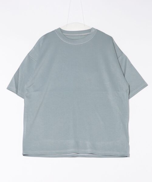 ８(eight)（エイト）の「ステッチ配色ワイドシルエットTシャツ（Tシャツ/カットソー・メンズ・ホワイト/アッシュグレー/ブラック/サックスブルー・MEDIUM/X-LARGE/LARGE）」の4枚目の写真