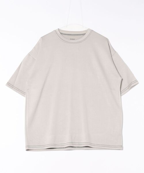 ８(eight)（エイト）の「ステッチ配色ワイドシルエットTシャツ（Tシャツ/カットソー・メンズ・ホワイト/アッシュグレー/ブラック/サックスブルー・MEDIUM/X-LARGE/LARGE）」の3枚目の写真