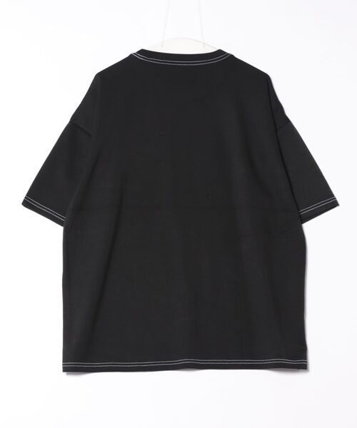 ８(eight)（エイト）の「ステッチ配色ワイドシルエットTシャツ（Tシャツ/カットソー・メンズ・ホワイト/アッシュグレー/ブラック/サックスブルー・MEDIUM/X-LARGE/LARGE）」の5枚目の写真