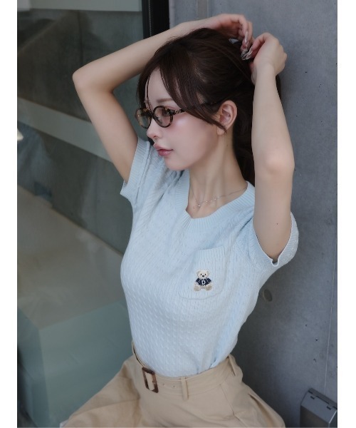 ダーリッチ Dベアニットベスト ブルー 水色 Darich ダーリッチ Dベアニットベスト ダーリッチ Dベアニット