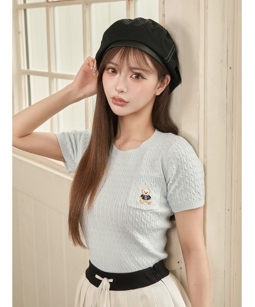 ダーリッチ Dベアケーブルニットトップス ピンク Dベアケーブルニットトップス（ニット/セーター）｜Darich