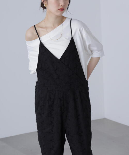 FREE'S MART（フリーズマート）の「[ M F M ]大柄レースオールインワン（つなぎ/オールインワン・レディース・ホワイト/ブラック・MEDIUM/SMALL）」の7枚目の写真